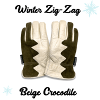 WINTER ZIGZAG / BEIGE CROCODILE