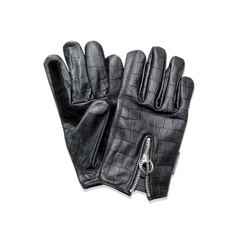 ZIPPER GLOVE / BLACK CROCODILE | Yellow Glove