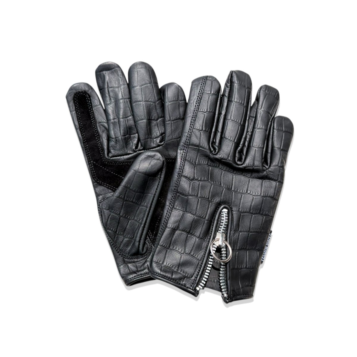 ZIPPER GLOVE / BLACK CROCODILE | Yellow Glove