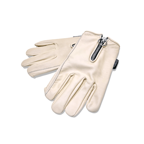 ZIPPER GLOVE / WHITE BEIGE