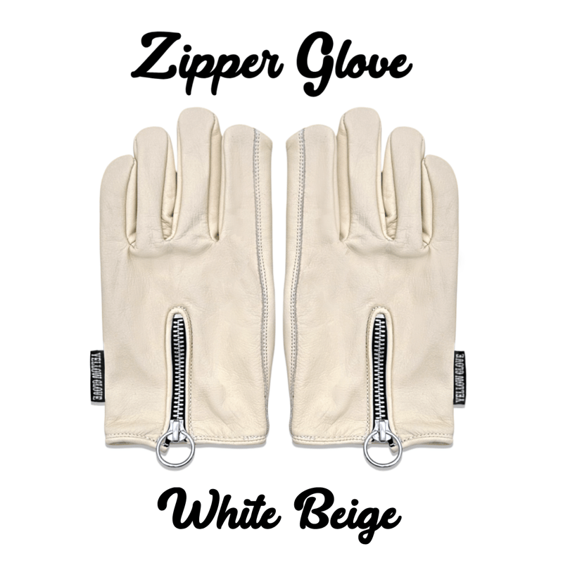 ZIPPER GLOVE / WHITE BEIGE | Yellow Glove