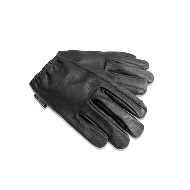 SHORT GLOVE / BLACK DEERSKIN | Yellow Glove