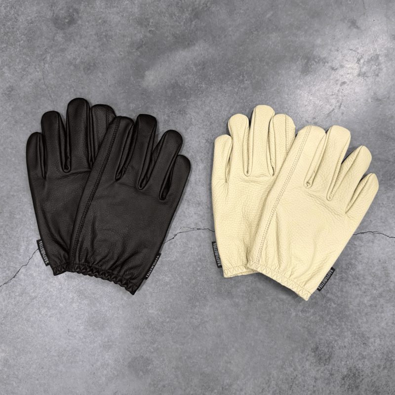 SHORT GLOVE / BLACK DEERSKIN | Yellow Glove