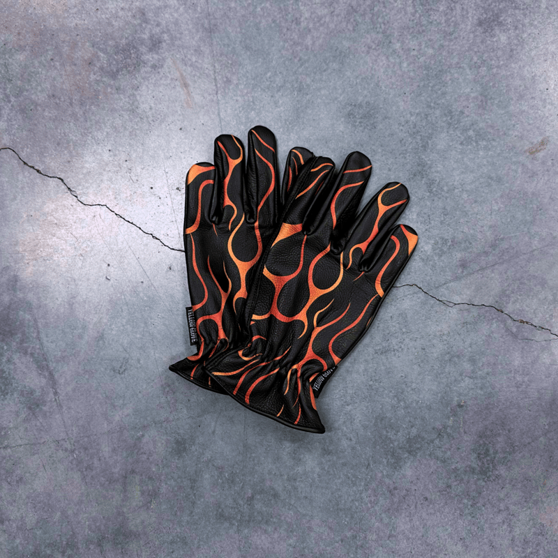 STANDARD GLOVE / RED FLAMES | Yellow Glove 