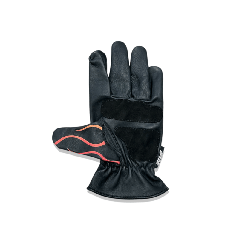 YELLOWGLOVE SHORT GLOVE / RED FLAMES XL