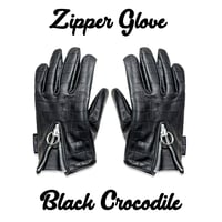 ZIPPER GLOVE / BLACK CROCODILE
