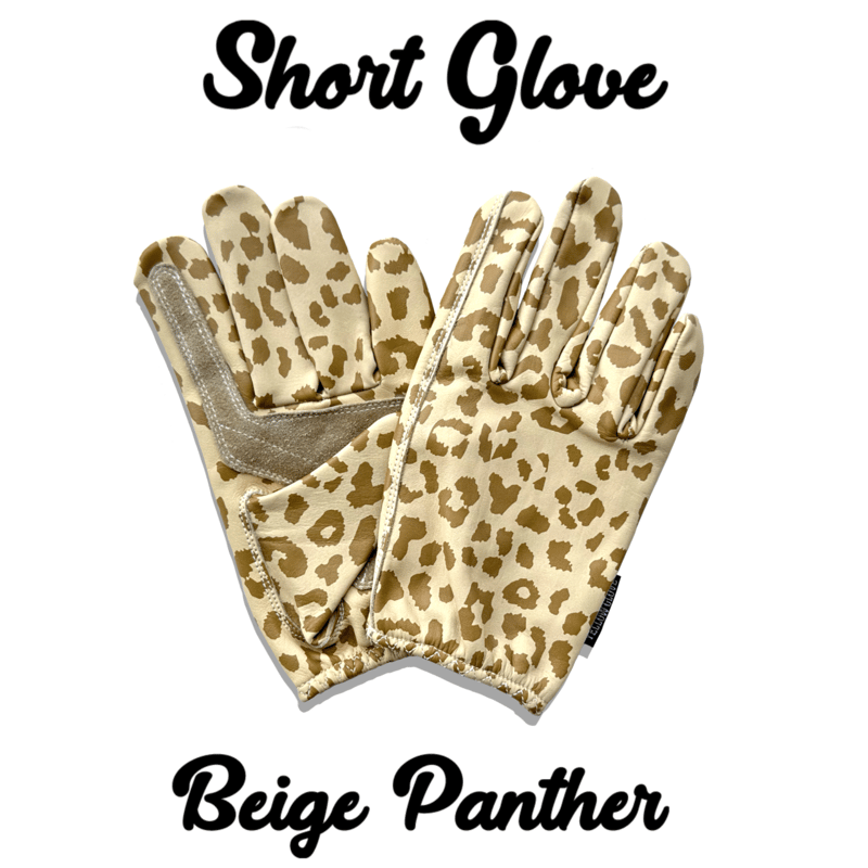 SHORT GLOVE / BEIGE PANTHER | Yellow Glove