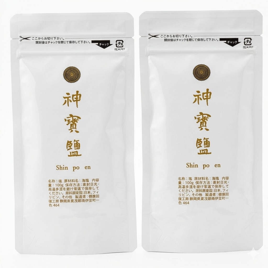 神宝塩 100g×2袋｜世界の伝統海塩と九回焼き竹塩を17種ブレンド｜健康
