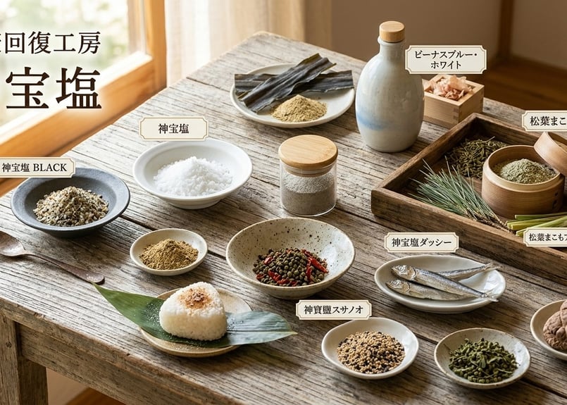 神宝塩 100g×2袋｜世界の伝統海塩と九回焼き竹塩を17種ブレンド｜健康