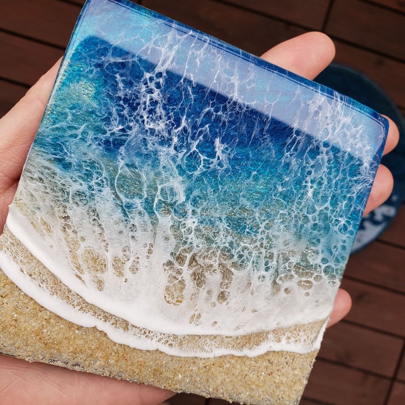アート・写真 『沖縄の海を感じる』Surfboard レジンアート／53.5×14.5cm