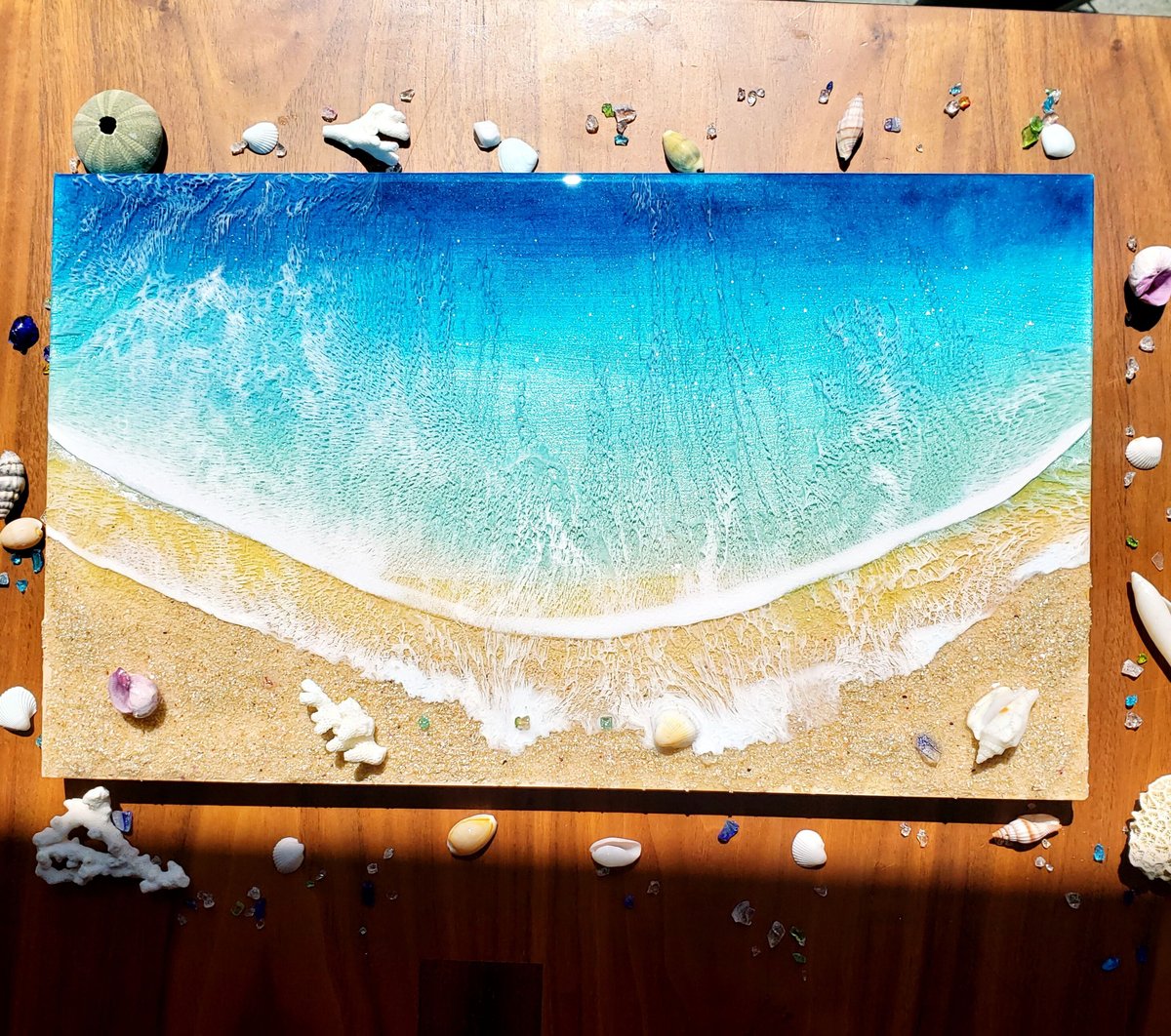 レジンアート 【Shining sea #B】 Middleサイズ(M6) 24.2cm×41 レジンアート 【Shining sea #B】 Middleサイズ(M6) 24.2cm×41