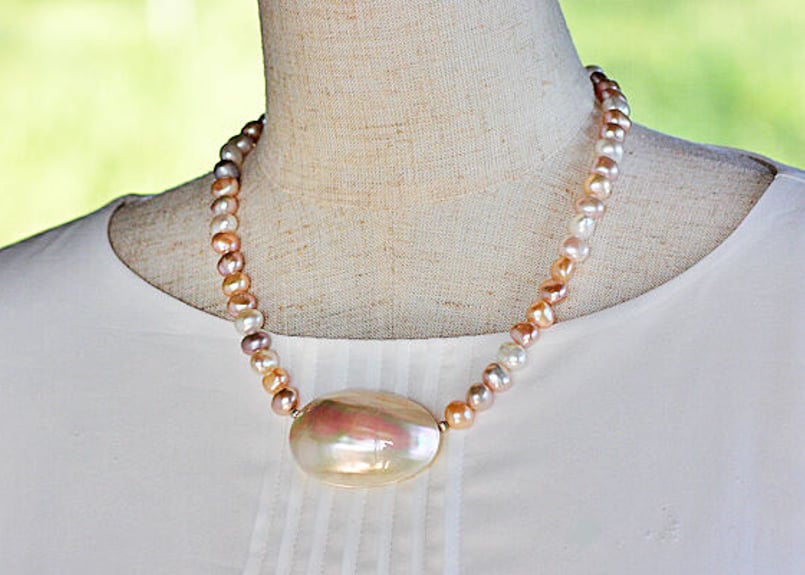 夜光貝ネックレス NR-3 | 貝工房 かざはな