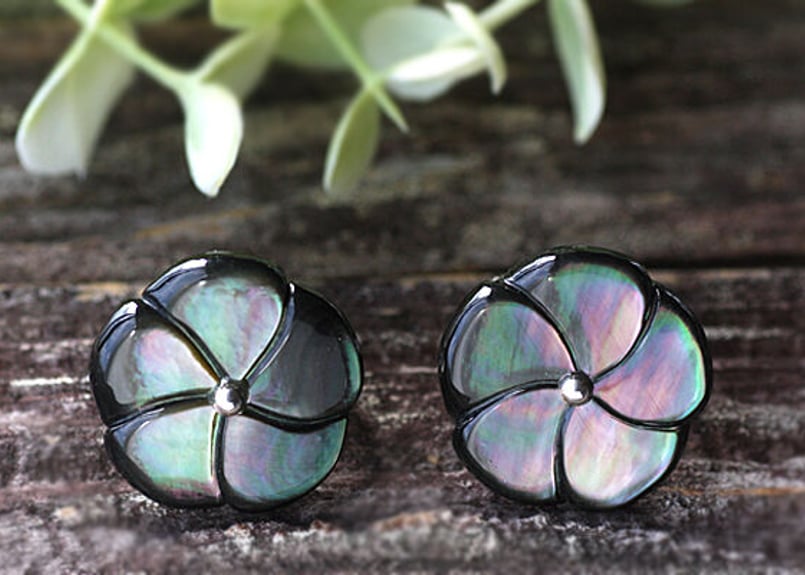 アガット agete 黒蝶貝 ホワイトトパーズ リング k10 アガット 黒蝶貝