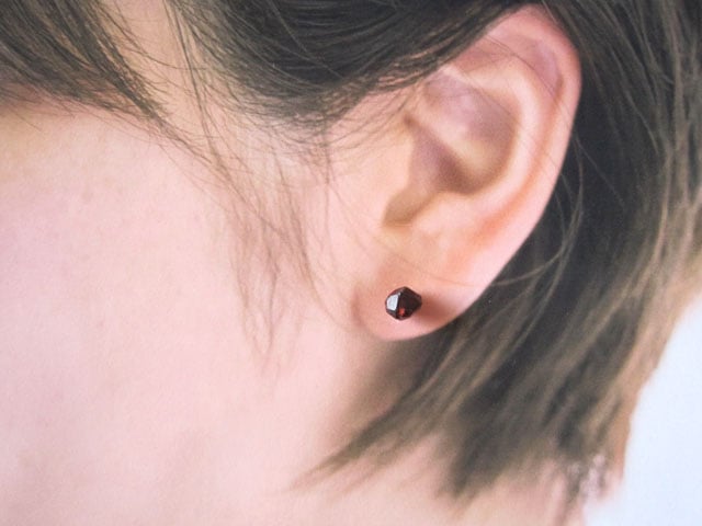 ガーネットの結晶原石ピアス/Namibia 14kgf | Pomme