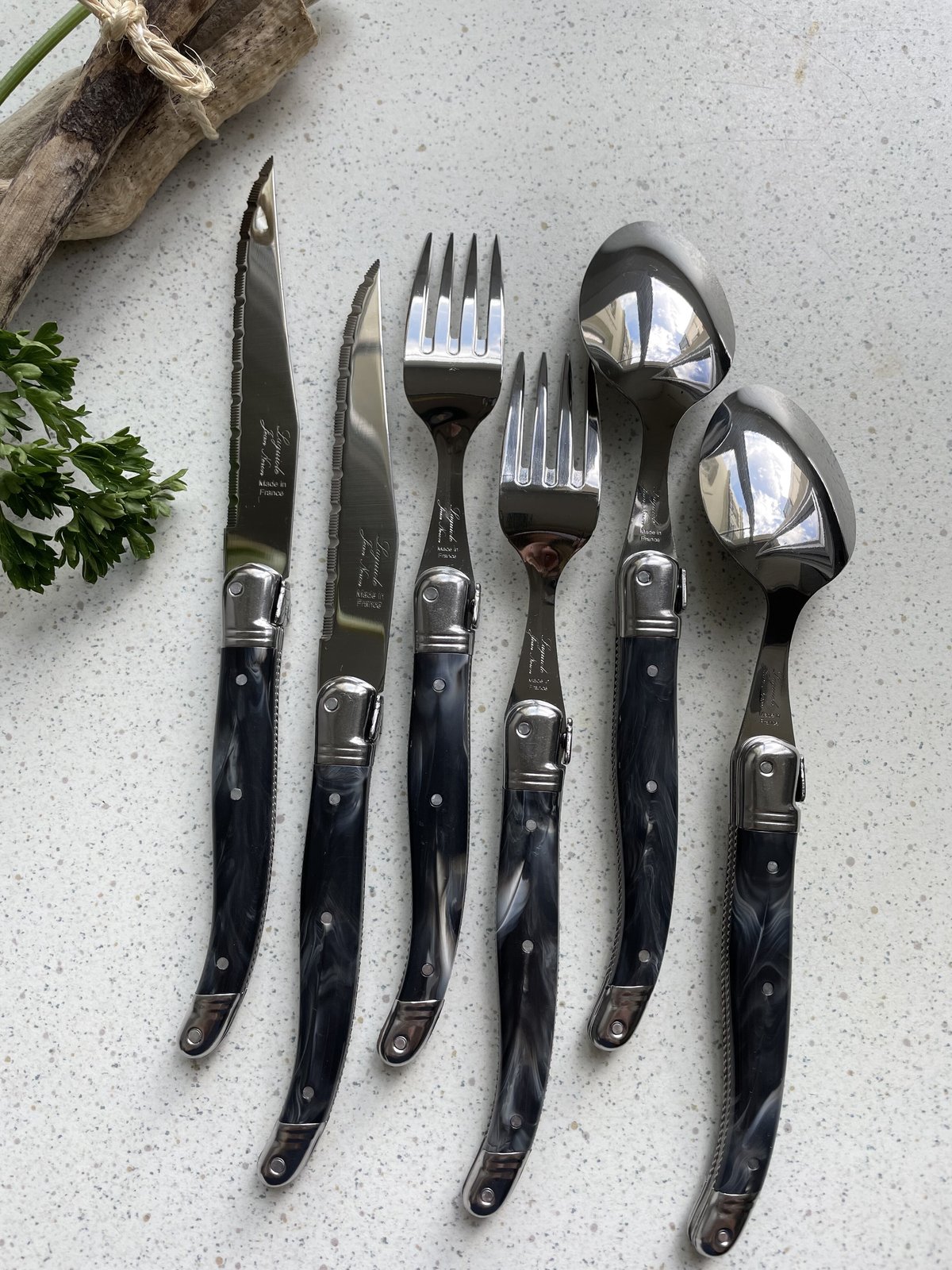 黒色Laguioleラギオールカトラリー24本setフレンチのプロ御用達