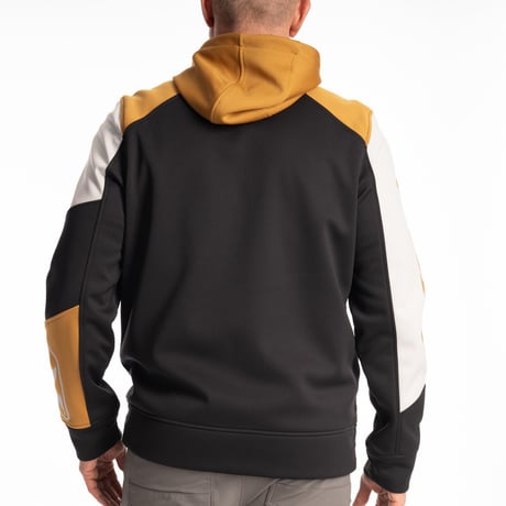 STEALTH HOODIE<BLACK - GOLDEN BROWN>