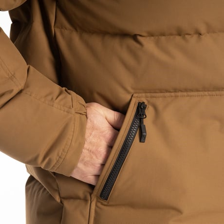 SAWTOOTH DOWN HOODED JACKET<BREEN - BLACK>