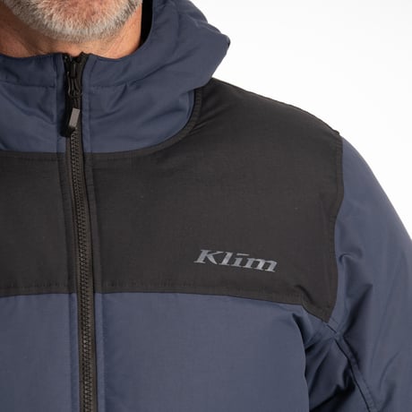 SAWTOOTH DOWN HOODED JACKET<DRESS BLUES - BLACK>
