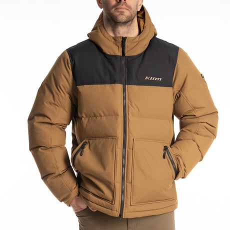 SAWTOOTH DOWN HOODED JACKET<BREEN - BLACK>
