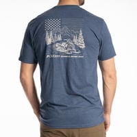 FRONTIER TRI-BLEND TEE<HEATHERED NEPTUNE - PEYOTE>