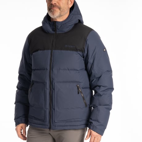 SAWTOOTH DOWN HOODED JACKET<DRESS BLUES - BLACK>