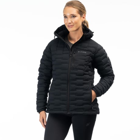 【女性用】LUNA STRETCH DOWN HOODED JACKET<BLACK>