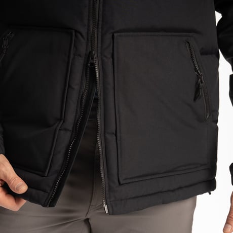 SAWTOOTH DOWN HOODED JACKET<BLACK>