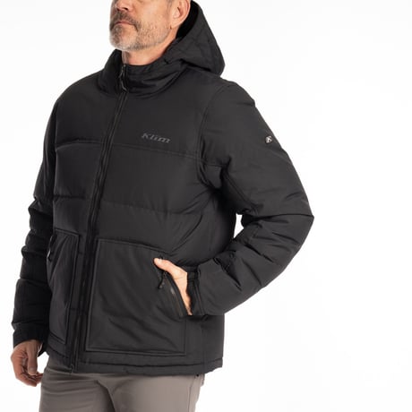 SAWTOOTH DOWN HOODED JACKET<BLACK>