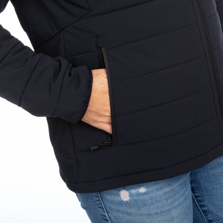【女性用】WAVERLY STRETCH INSULATED HOODED JACKET<BLACK>