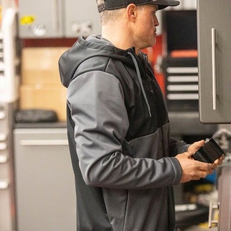 TRANSITION HOODIE< BLACK - ASPHALT>