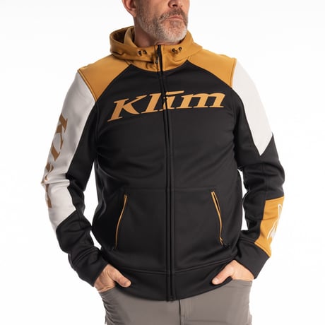 STEALTH HOODIE<BLACK - GOLDEN BROWN>
