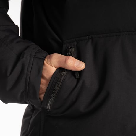 SAWTOOTH DOWN HOODED JACKET<BLACK>