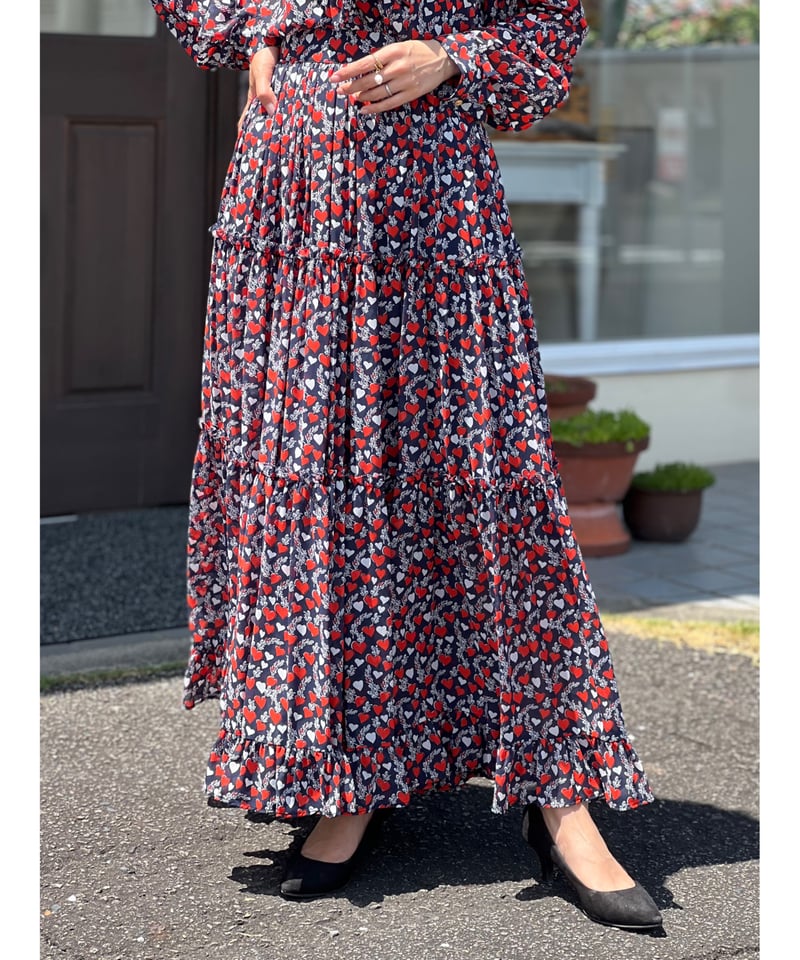 DSC/ハート柄シフォンティアードスカート | RIPPLE オンラインショップ  