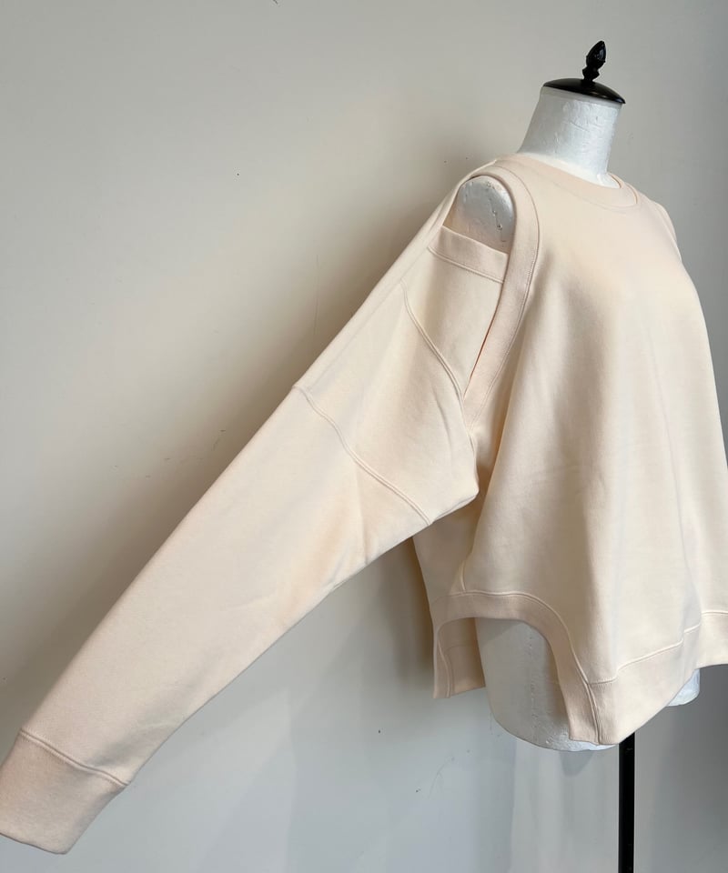 美品★ESSENTIALエッセンシャル カットアウト裏毛トップス ダブスタ ESSENTIAL / ラメ裏毛カットアウトプルオーバー(SALE) ESSENTIAL
