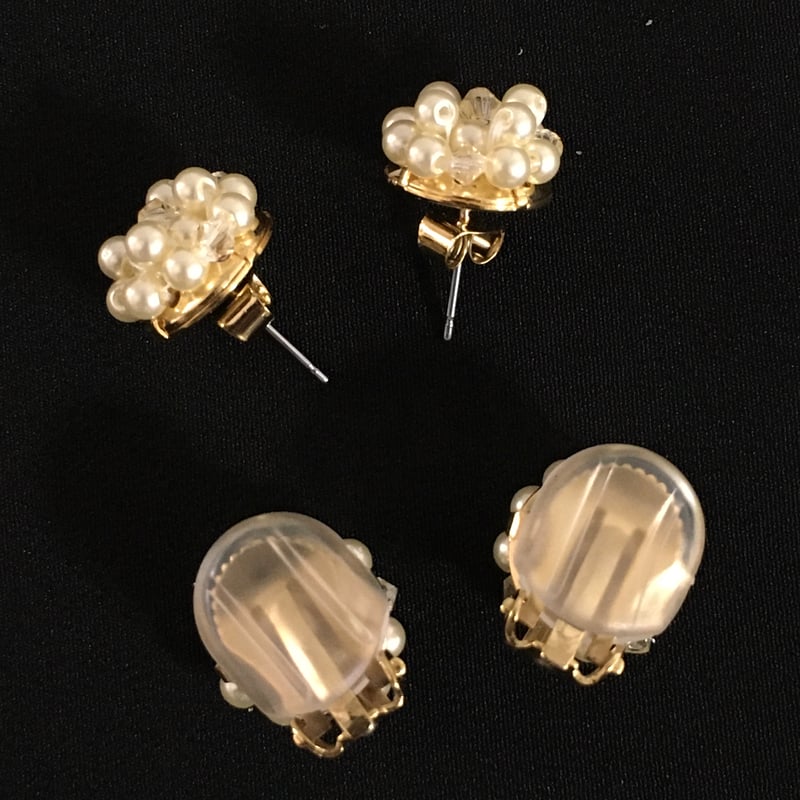 e.m.ピアス　3点セット　花　パール　美品　ビンテージ e.m.ピアス 3点セット 花 パール 美品 ビンテージ e.m.ピアス 3