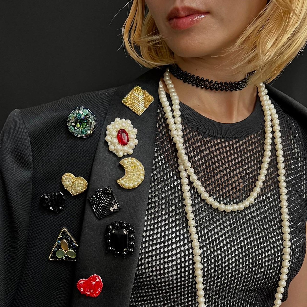 本パールとストーンのブローチ パール ストーン クラシックブローチ | Faboutique