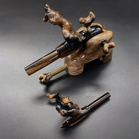 松村作　大砲万力　黒柿 （小小）