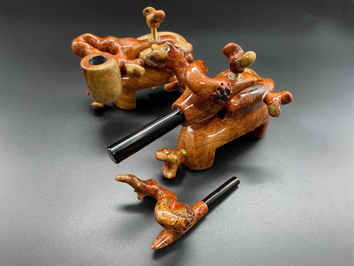 竹宗　花梨加工前本体彫万力　釣り 竹宗 花梨加工前本体彫万力 釣り