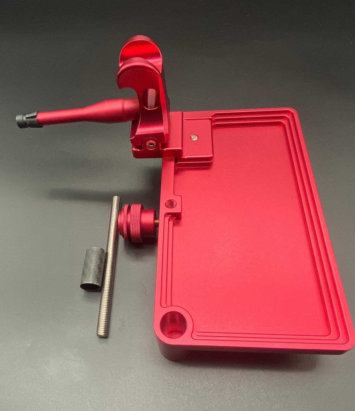 アルミへらお膳 砲台式 レッド | 長谷部釣具店