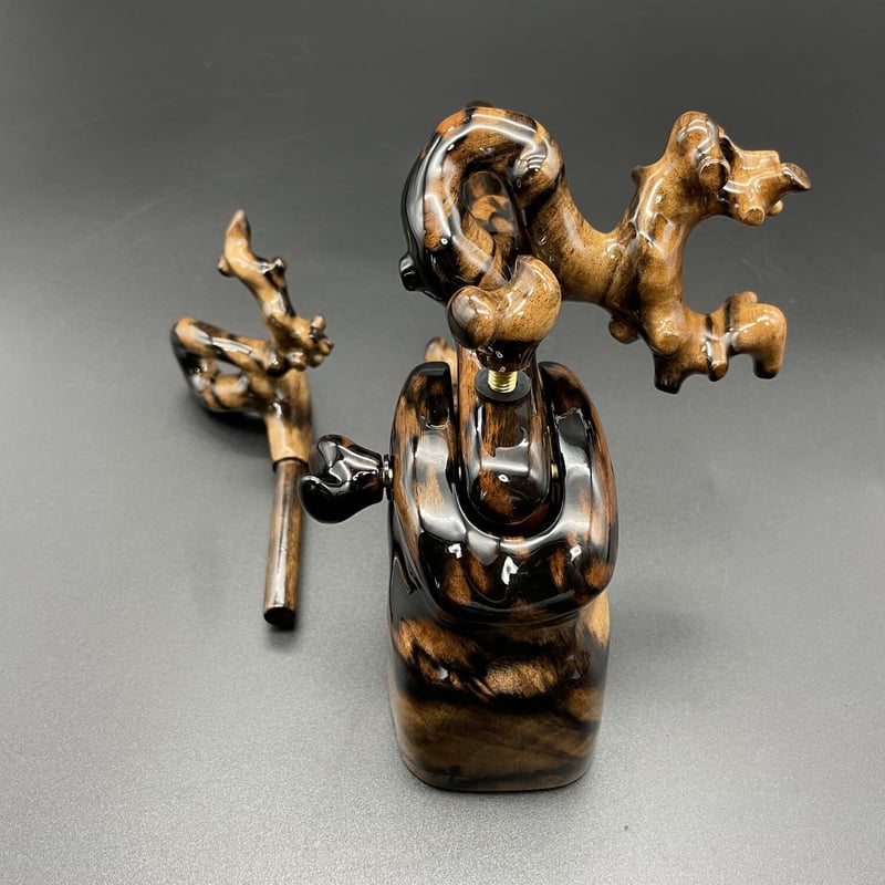 松村作 大砲万力 黒柿（孔雀）（大） | 長谷部釣具店