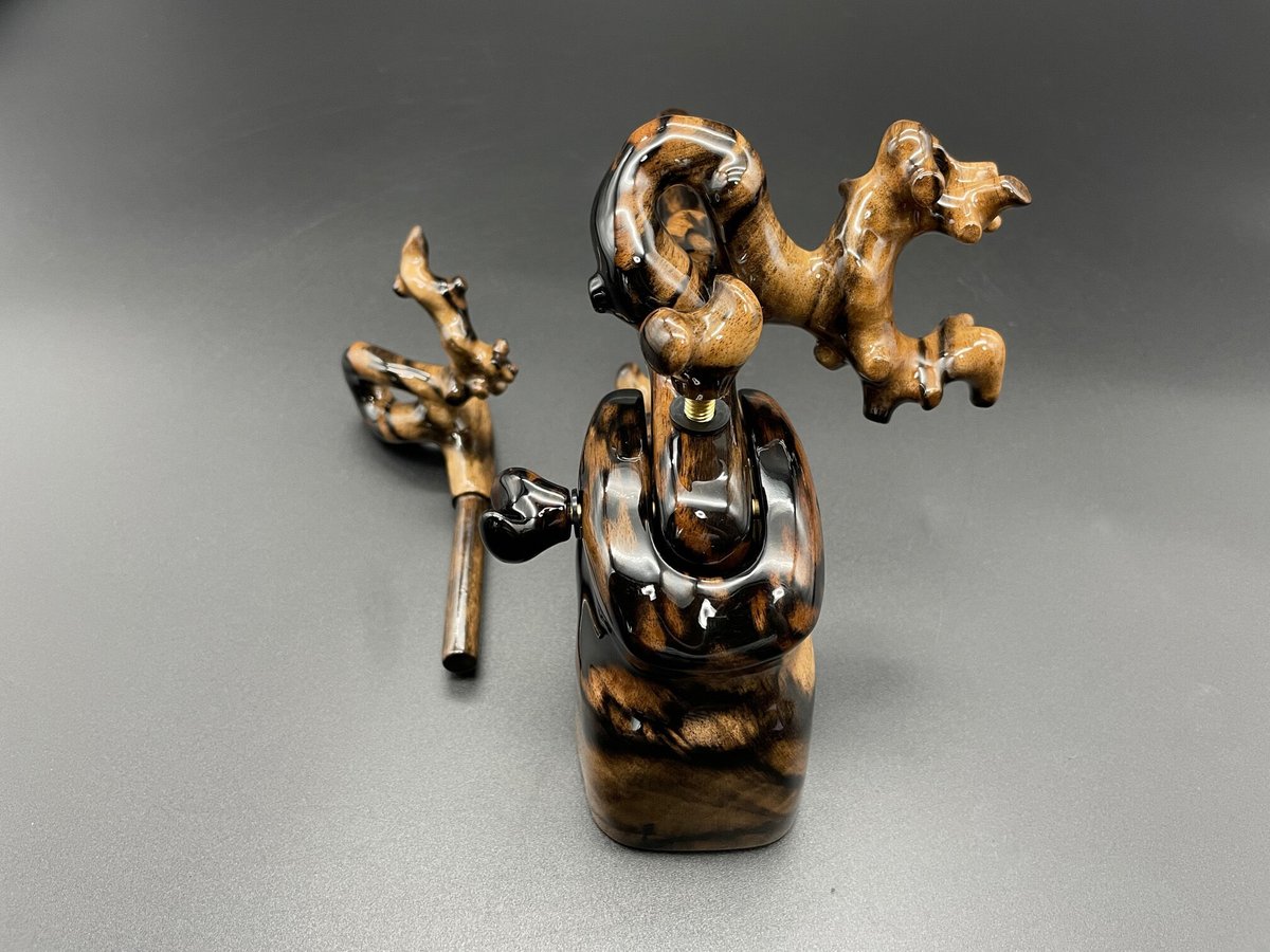 松村作 大砲万力 黒柿（孔雀）（大） | 長谷部釣具店