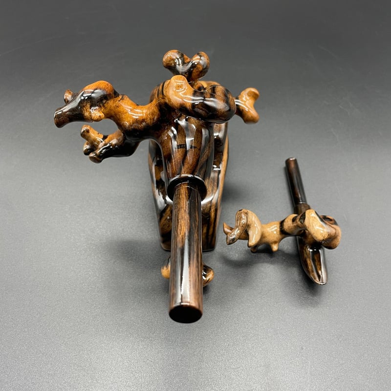 松村作 大砲万力 黒柿（縞）（中） | 長谷部釣具店