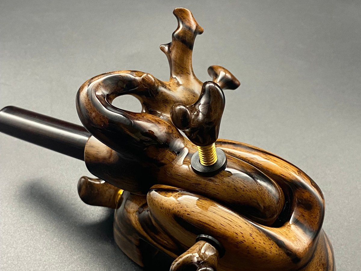 松村作 大砲万力 黒柿縞（小小） | 長谷部釣具店