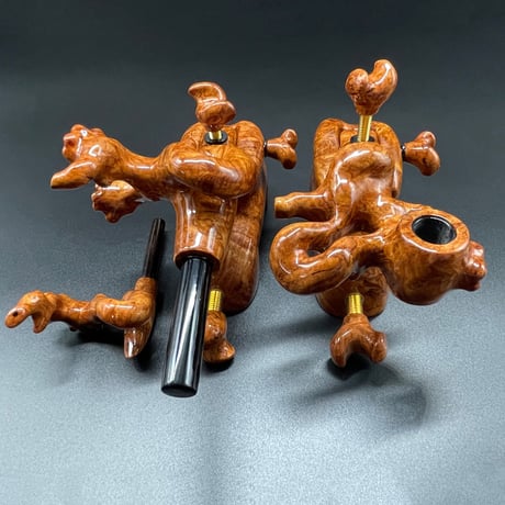 松村作　花梨（こぶ杢）　大砲万力（中）玉置台（中）
