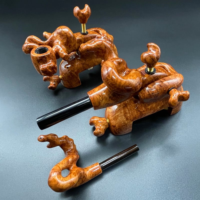 松村作 花梨（こぶ杢） 大砲万力（中）玉置台（中） | 長谷部釣具店