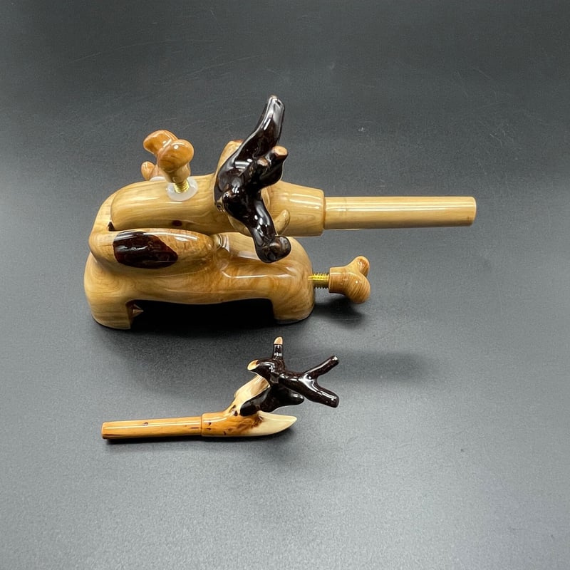 h*e様 【新品未使用品、中古美品】【⭐︎希少⭐︎杜松万力】 万久作の大砲大型万 松村作 大砲万力 杜松（中） | 長谷部釣具店