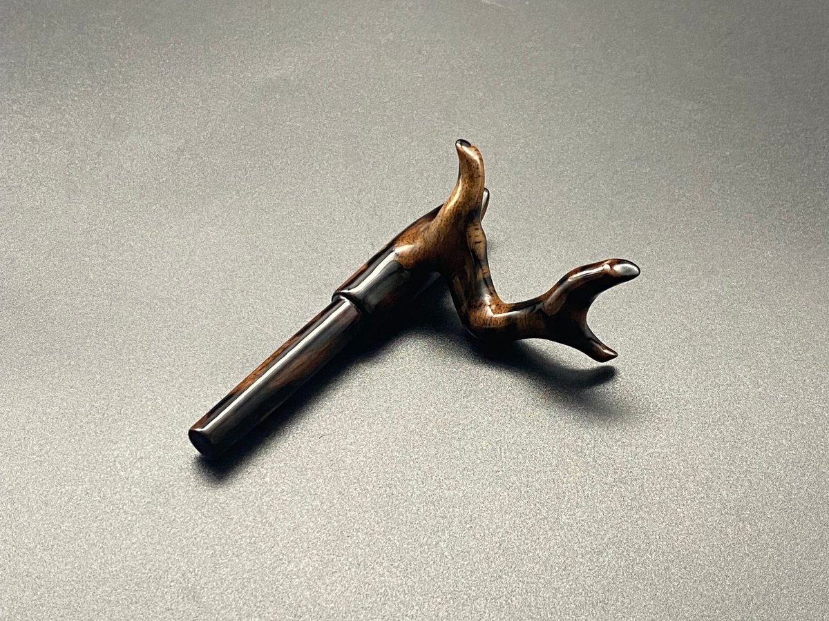 松村作 大砲万力 黒柿縞（小小） | 長谷部釣具店