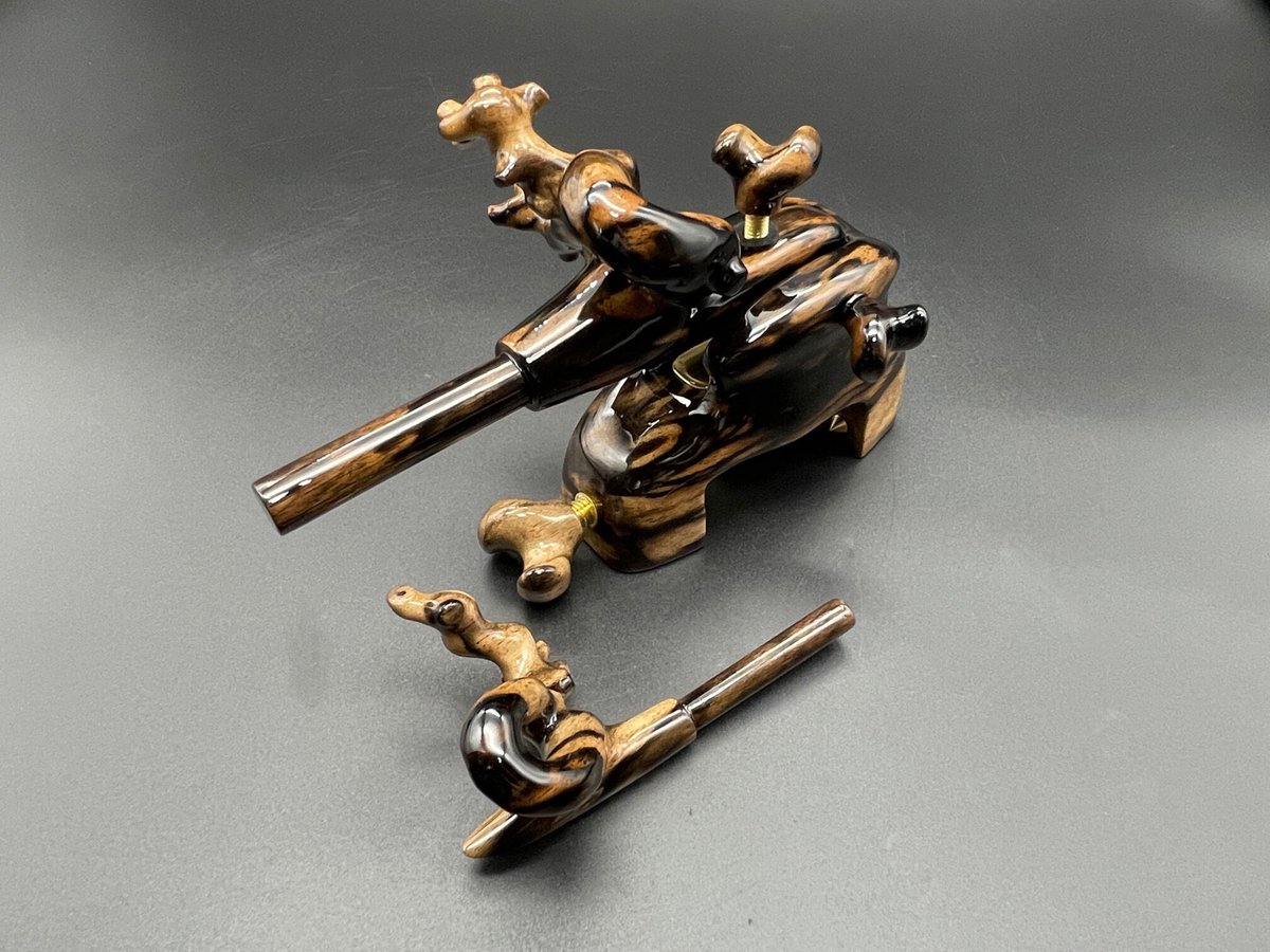 承言万力 金印 大砲 (中型) 竹宗 大砲型万力 特大 花梨