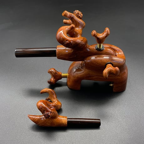 松村作　大砲万力　花梨（小小）