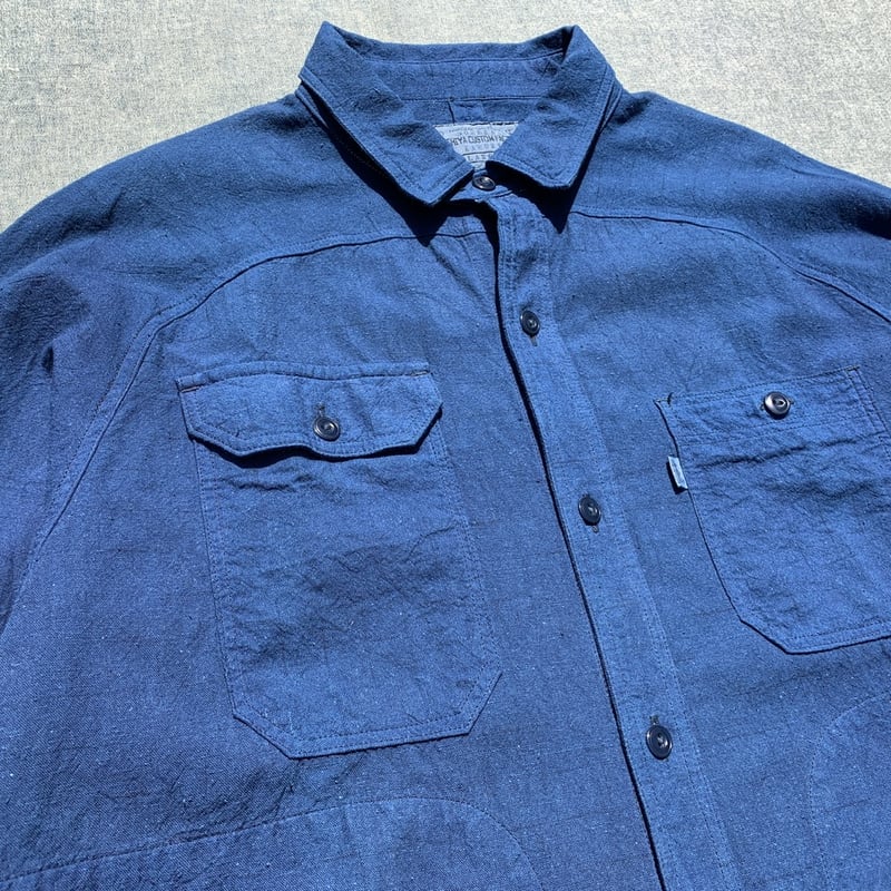 NAOSHIYA CUSTOM FACTORY かすりワークシャツ 楽天市場】NAOSHIYA CUSTOM FACTORY KASURI かすりワークシャツ